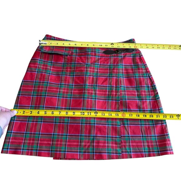 Vtg Lilly Pulitzer Red Plaid Skirt Skort Belt White Label Sz 6 Short Schoolgirl - Picture 8 of 9